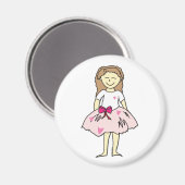 Aimant Valentine's Flower Girl (Recto/Verso)