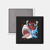 Aimant Valentines Jour Coeur équitation Requin amusant En (Recto/Verso)