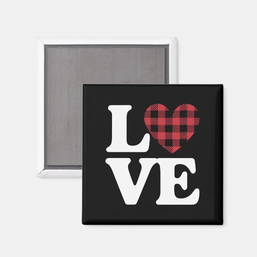 Aimant Valentines Jour Coeur Plaid Amour (Recto/Verso)