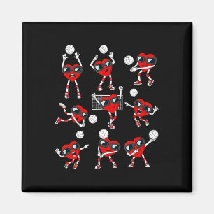 Aimant Valentines Jour Coeur Volleyball Joueur Fun Boys G