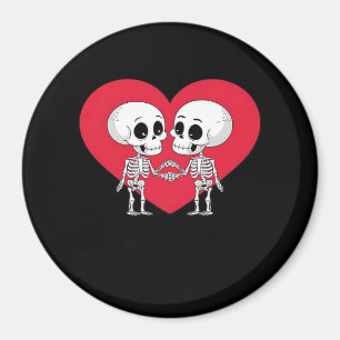 Aimant Valentines Jour Drôle Skeleton Coeur main