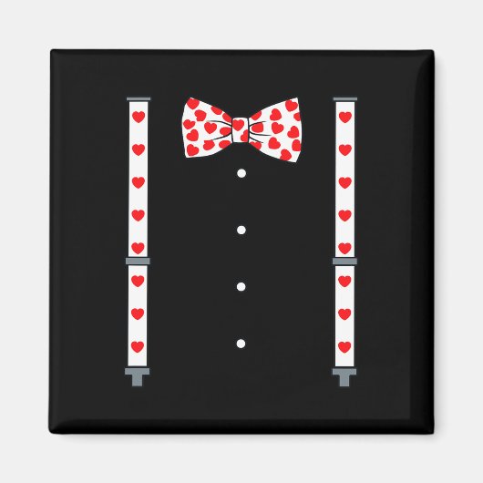 Aimant Valentines Jour Suspendants Et Coeurs Bow Cravates (Devant)