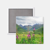 Aimant Vallée fleur sauvage de l'Alaska (Recto/Verso)