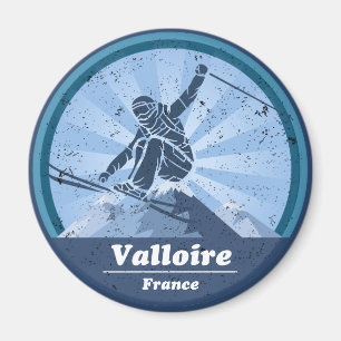 Aimant Valloire Station de ski - Skieur