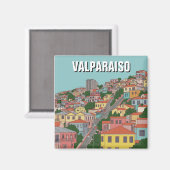 Aimant Valparaiso Chili Art Abstrait (Recto/Verso)