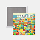 Aimant Valparaiso Chili Dessin Abstrait (Recto/Verso)