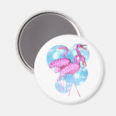 Aimant Valxart Trois flamants roses stand dans l'eau (Recto/Verso)