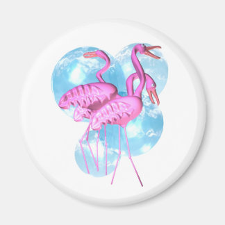 Aimant Valxart Trois flamants roses stand dans l'eau
