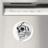 Aimant Vampir crâne noir et blanc (In Situ (Lave-vaisselle))