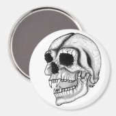 Aimant Vampir crâne noir et blanc (Recto/Verso)