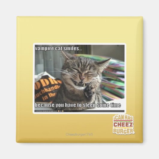 Aimant vampire chat sourit (Devant)