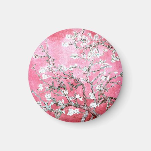 Aimant Van Gogh Almond Blossoms rose Bleu (Devant)