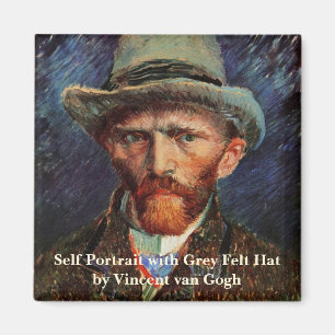 Aimant Van Gogh ; Autoportrait avec Casquette Grey Felt