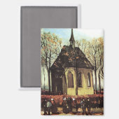 Aimant Van Gogh - Congrégation quittant l'église réformée (Recto/Verso)