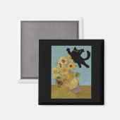 Aimant Van Gogh Fleurs Chat Tournesols (Recto/Verso)