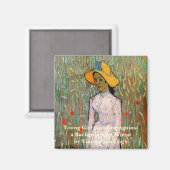 Aimant Van Gogh, Jeune fille debout ; Fond de blé (Recto/Verso)
