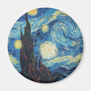 Aimant Van Gogh Nuit étoilée Vintage Bleu Chef-d'œuvre