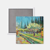 Aimant Van Gogh - Orchard Bordé par Cyprès (Recto/Verso)