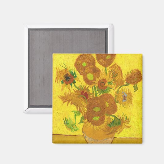 Aimant Van Gogh Quinze Tournesols Dans Un Vase Art (Recto/Verso)