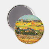 Aimant Van Gogh : Récolte à La Crau avec Montmajour (Recto/Verso)