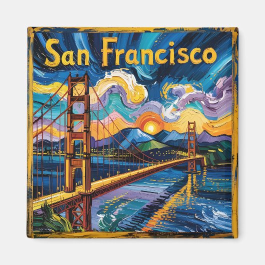 Aimant Van Gogh San Francisco Golden Gate Bridge Voyage (Devant)