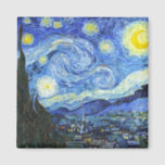 Aimant VAN GOGH Starry Nuit<br><div class="desc">"van gogh vincent",  nuit étoilée,  "célèbre peinture",  vintage,  étoiles,  ciel,  "fine art",  bleu</div>