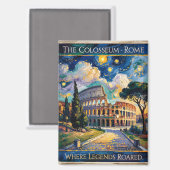 Aimant Van Gogh Starry Nuit Rome Italie Colisée Voyage (Recto/Verso)