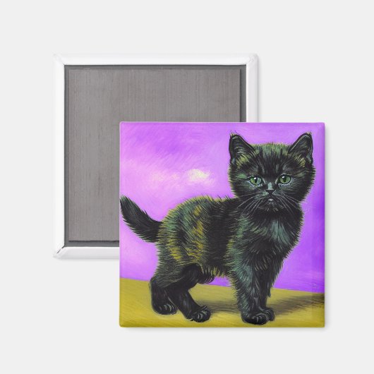 Aimant Van Gogh Style Cat (Recto/Verso)
