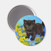 Aimant Van Gogh Style Chat avec tournesol (Recto/Verso)