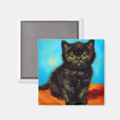 Aimant Van Gogh Style Pouting Kitten (Recto/Verso)
