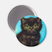 Aimant Van Gogh Style Pouting Kitten (Recto/Verso)