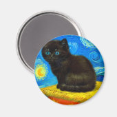 Aimant Van Gogh Style Starry Night Cat (Recto/Verso)
