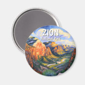 Aimant Van Gogh Style Zion National Park Angels Landing (Recto/Verso)