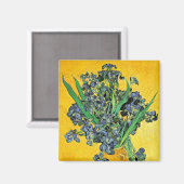 Aimant Van Gogh - Vase avec iris Fond jaune (Recto/Verso)