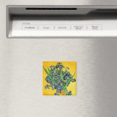 Aimant Van Gogh - Vase avec iris Fond jaune (In Situ (Lave-vaisselle))