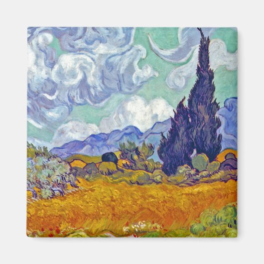 Aimant Van Gogh - Wheatfield With Cypresses (Devant)