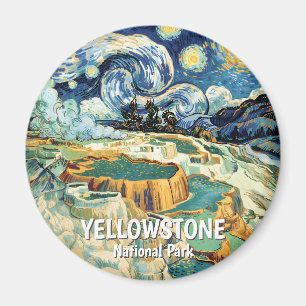 Aimant Van Gogh Yellowstone Mammoth Hot Springs Vintage