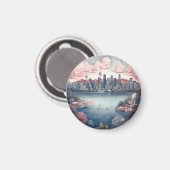 Aimant Vancouver City Canada Peinture de voyage (Recto/Verso)