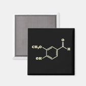 Aimant Vanille Vanillin Formule chimique moléculaire (Recto/Verso)