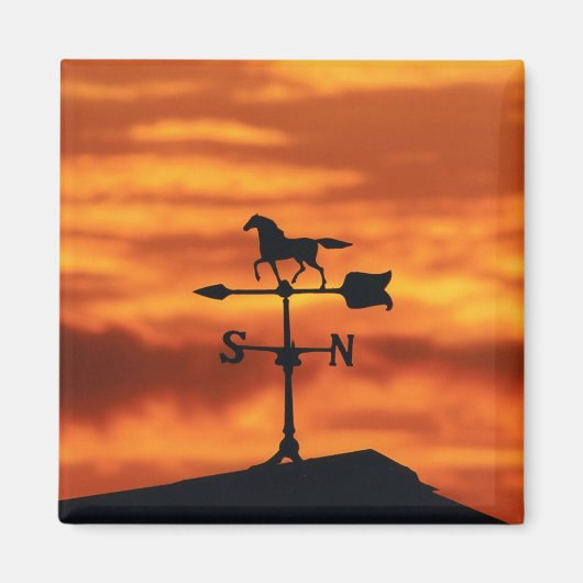 Aimant Vanne météorologique au coucher du soleil (Devant)