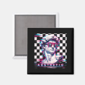 Aimant Vaporwave david glitch art esthétique rétrowave 80 (Recto/Verso)