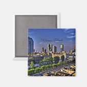 Aimant Varsovie, Pologne, paysage urbain (Recto/Verso)