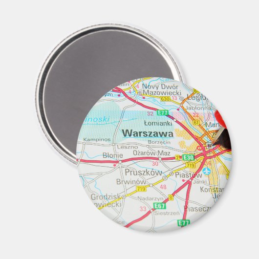Aimant Varsovie, Varsovie en Pologne (Recto/Verso)