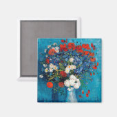 Aimant Vase avec Cornflowers et Poppies, Van Gogh (Recto/Verso)