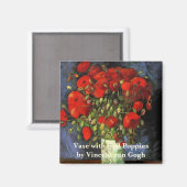 Aimant Vase avec des pavots rouges par Vincent van Gogh (Recto/Verso)