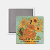 Aimant Vase avec douze tournesols par Vincent van Gogh (Recto/Verso)