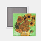 Aimant Vase avec douze tournesols par Vincent van Gogh (Recto/Verso)