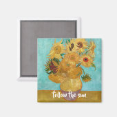 Aimant Vase avec douze tournesols par Vincent Van Gogh (Recto/Verso)