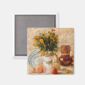 Aimant Vase avec Fleurs, Café et Fruit, van Gogh (Recto/Verso)