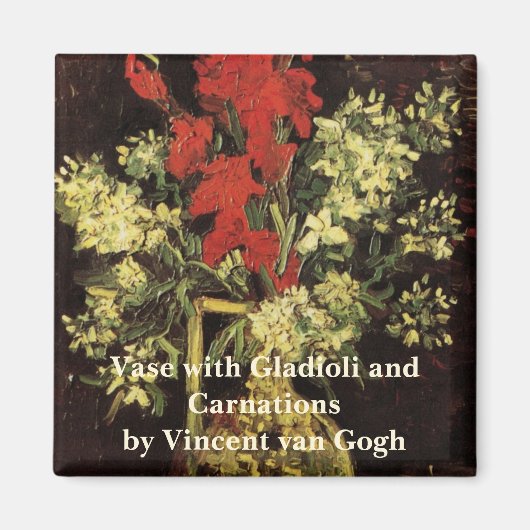 Aimant Vase avec Glaïeuls, Œillets par Vincent van Gogh (Devant)